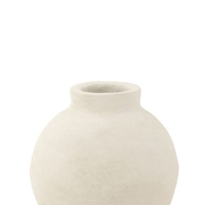 J-Line bloempot Glad Sphere – papier maché – wit – Ø 30 cm J-Line bloempot Glad Sphere – papier maché – wit – Ø 30 cm