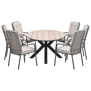 Garden Impressions tuinset Aleria – Tulli – taupe – 220×115 cm – 7-del