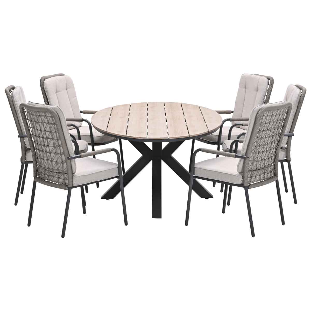 Garden Impressions tuinset Aleria - Tulli - taupe - 220x115 cm - 7-del
