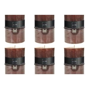 J-Line cilinderkaars – bruin – XL – 95U – 6 stuks