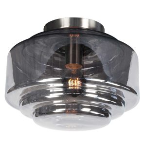 Highlight plafondlamp Deco – 1 lichts – 30 x 24 cm – mat chroom rook