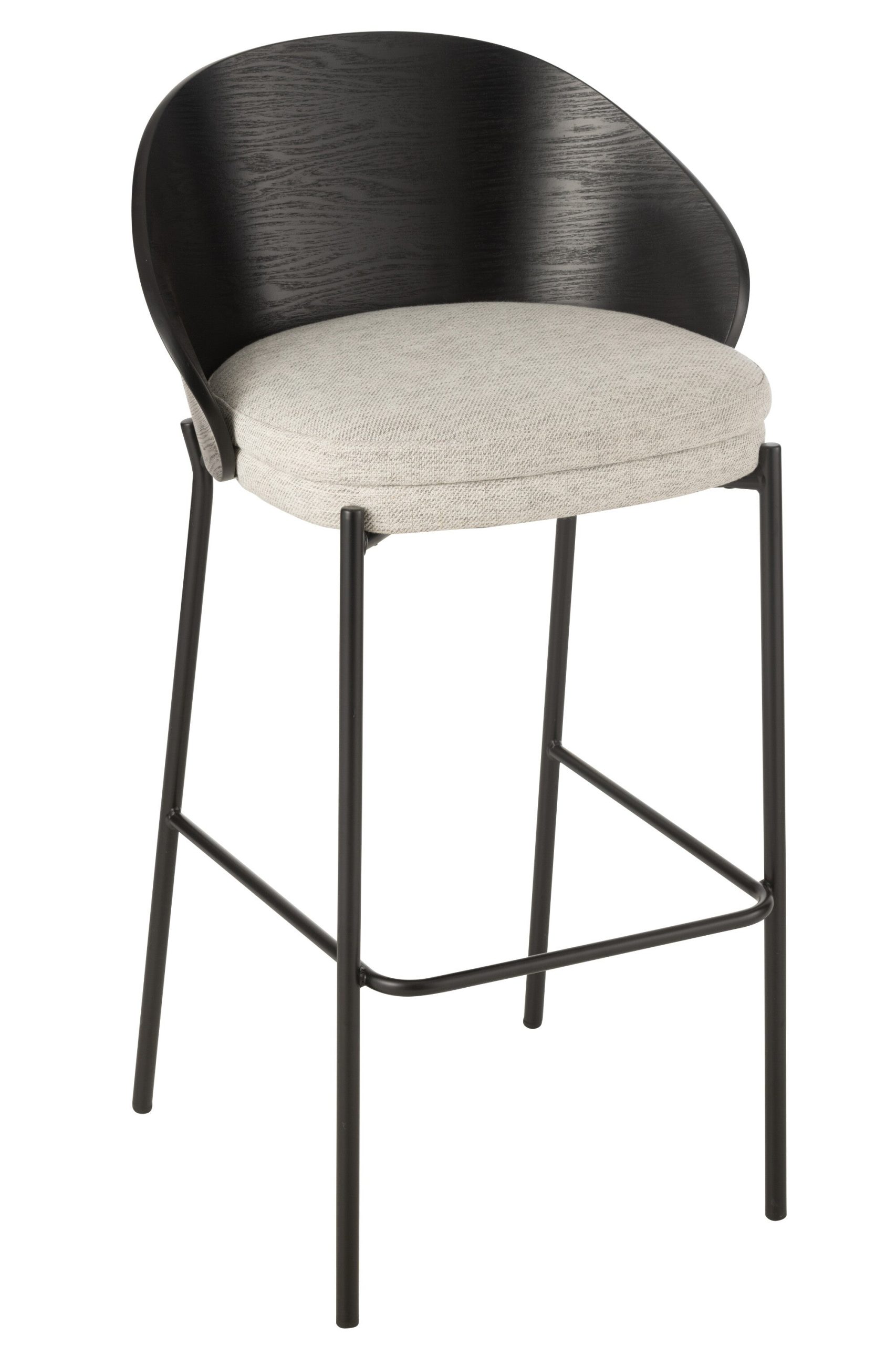 J-Line barstoel Lone - multiplex/metaal - zwart/grijs
