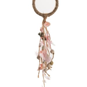 J-Line droomvanger – schelp/veren – perzik – small