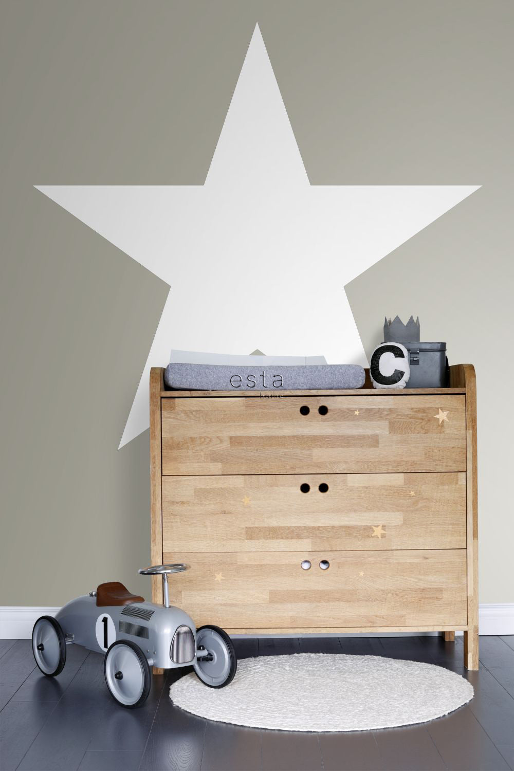 ESTAhome fotobehang ster taupe - 186 x 279 cm - 158706