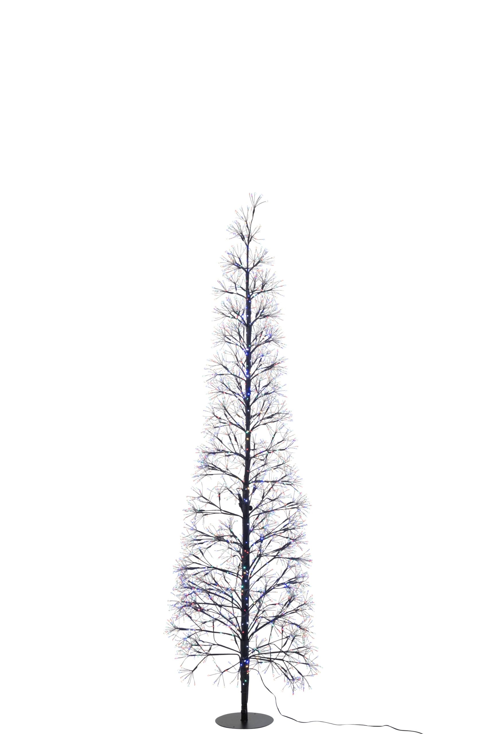 J-Line decoratie Boom Multicolor - ijzer - zwart - large - LED lichtje