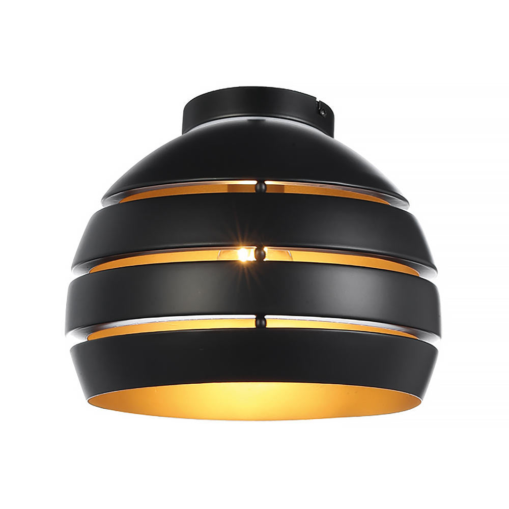 Freelight plafondlamp Djarin - 1 lichts - 28 x 24 cm - zwart goud