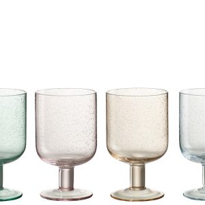 J-Line wijnglas Tommy – glas – mix – 4 stuks