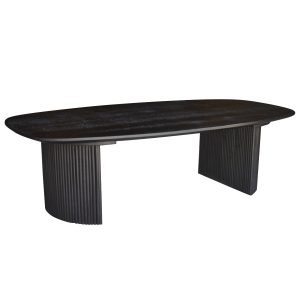 Giga Meubel Salontafel Feline – Deens Ovaal – Zwart – Mangohout – 130c