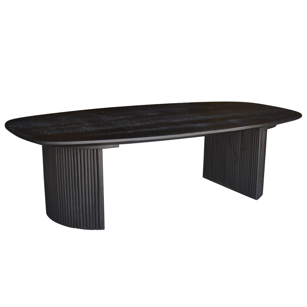Giga Meubel Salontafel Feline - Deens Ovaal - Zwart - Mangohout - 130c