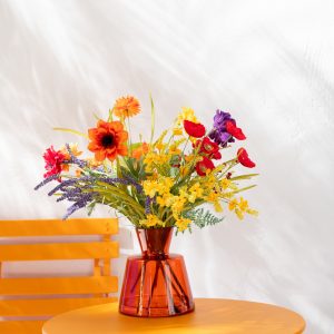 J-Line decoratie tak Klaproos – kunststof – rood