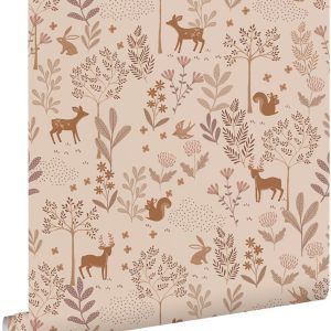 ESTAhome behang bos met bosdieren lila roze – 53 cm x 10.05 m – 131228 ESTAhome behang bos met bosdieren lila roze – 53 cm x 10.05 m – 131228
