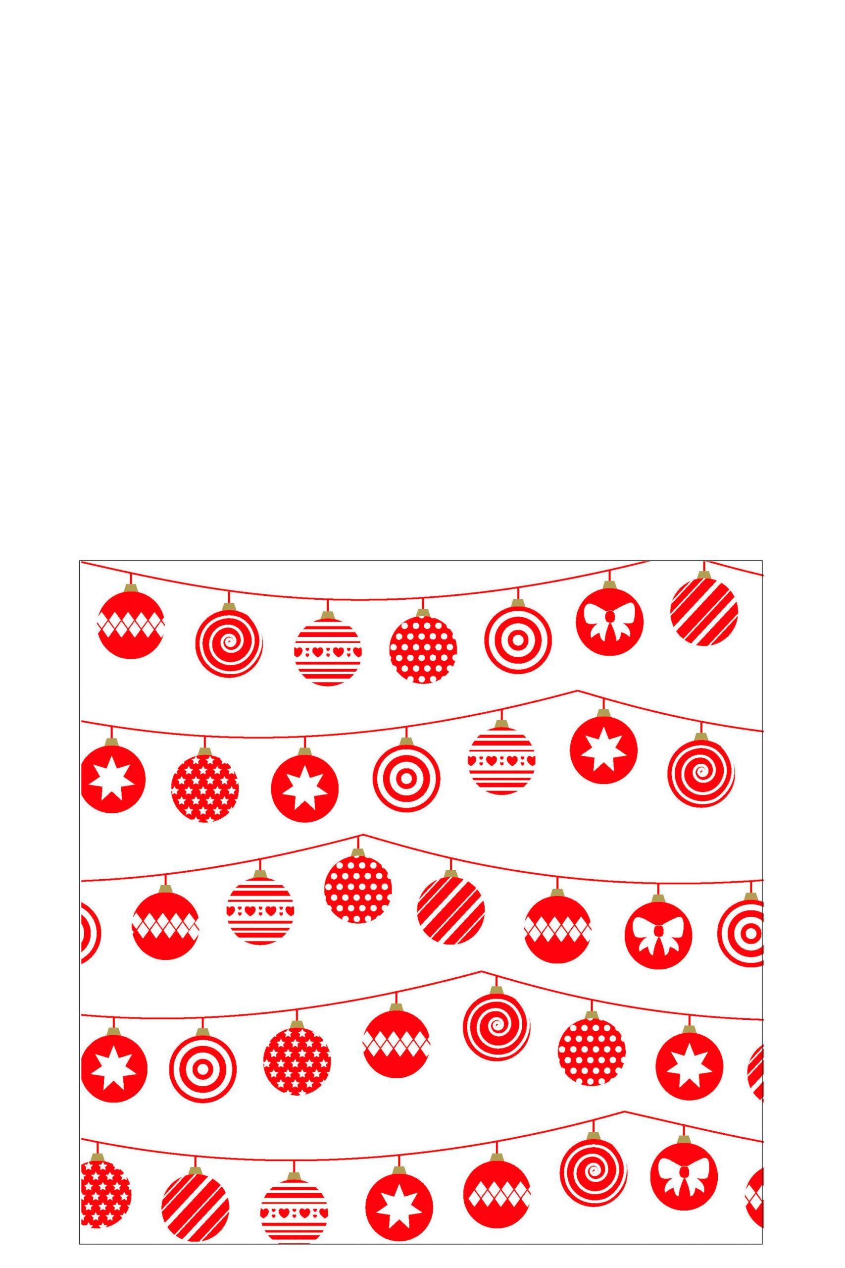 J-Line servet Kerstballen - papier - wit/rood - large - 9 pakken van 2