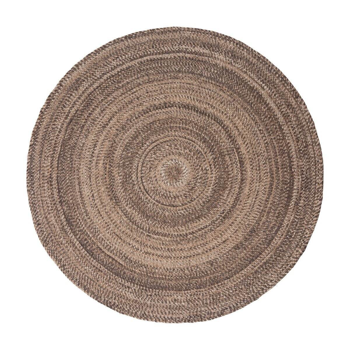 Interieur05 Rond wollen vloerkleed Gapo Donkerbruin gemeleerd - 250 x