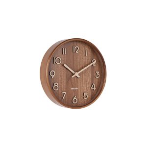 Karlsson wandklok Pure – bruin – Ø22cm