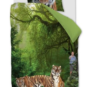 FREEK VONK dekbedovertrek Tandige Tijgers – 140×200 cm – groen FREEK VONK dekbedovertrek Tandige Tijgers – 140×200 cm – groen