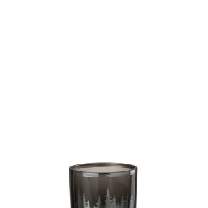 J-Line windlicht Bomen – glas – zwart/zilver – small – 2 stuks J-Line windlicht Bomen – glas – zwart/zilver – small – 2 stuks