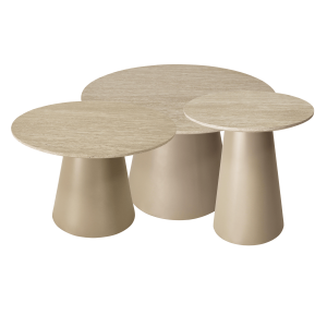 Furnhouse salontafel set Tango – Beige – Ø 45/60/80 cm Furnhouse salontafel set Tango – Beige – Ø 45/60/80 cm