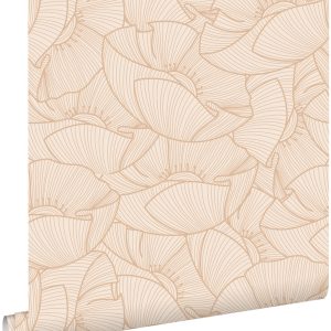 ESTAhome behang klaprozen beige – 53 cm x 10.05 m – 139705
