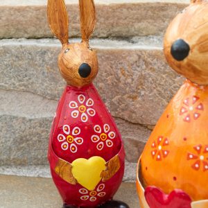 J-Line figuur Konijn Met Hart – ijzer – mix – small – 3 stuks