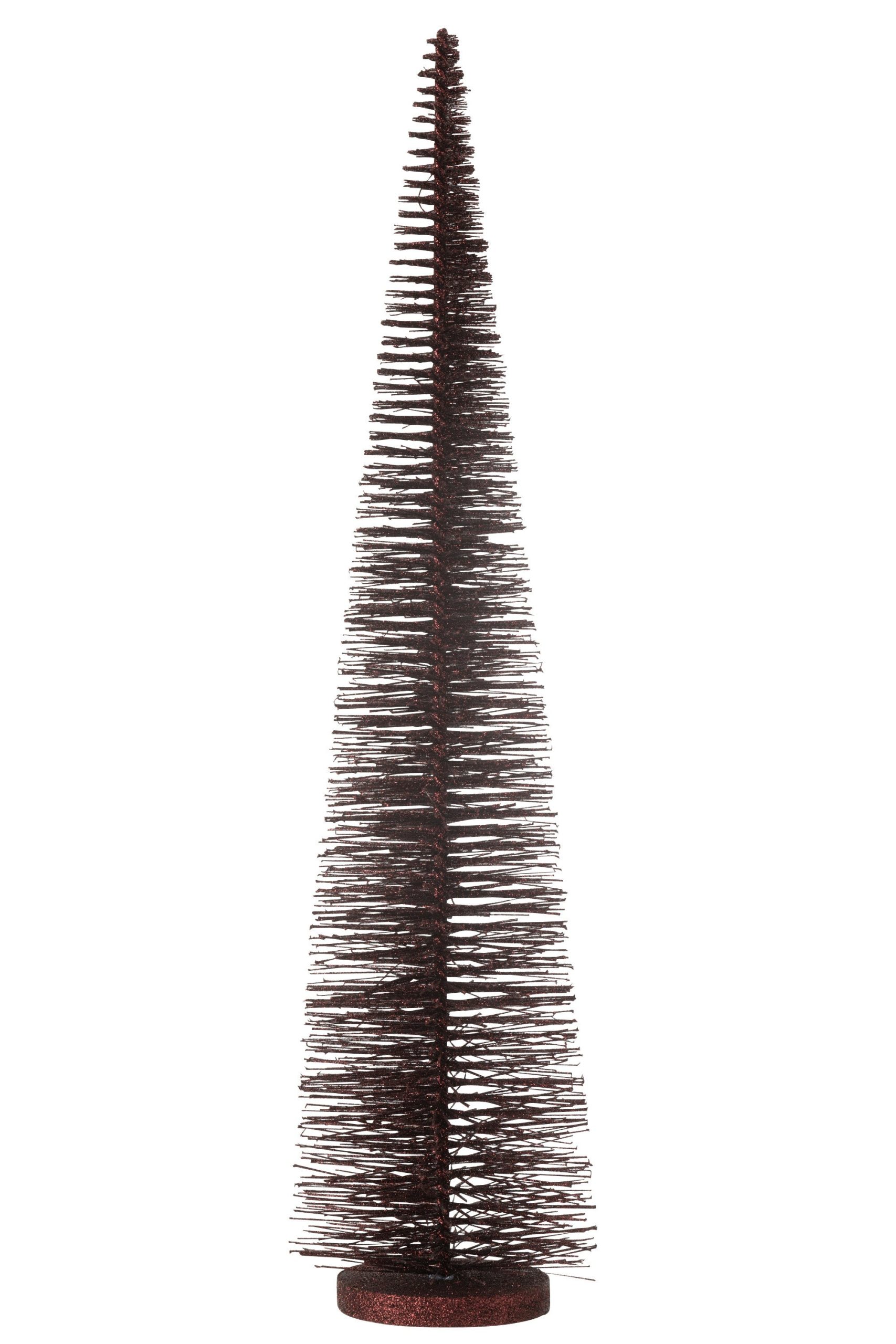 J-Line decoratie Kerstboom Glitter - kunststof - bordeaux - large