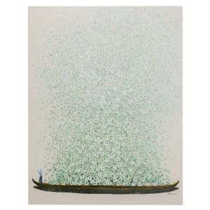 Kare Design Schilderij Flower Boat 120x160cm beige en groen