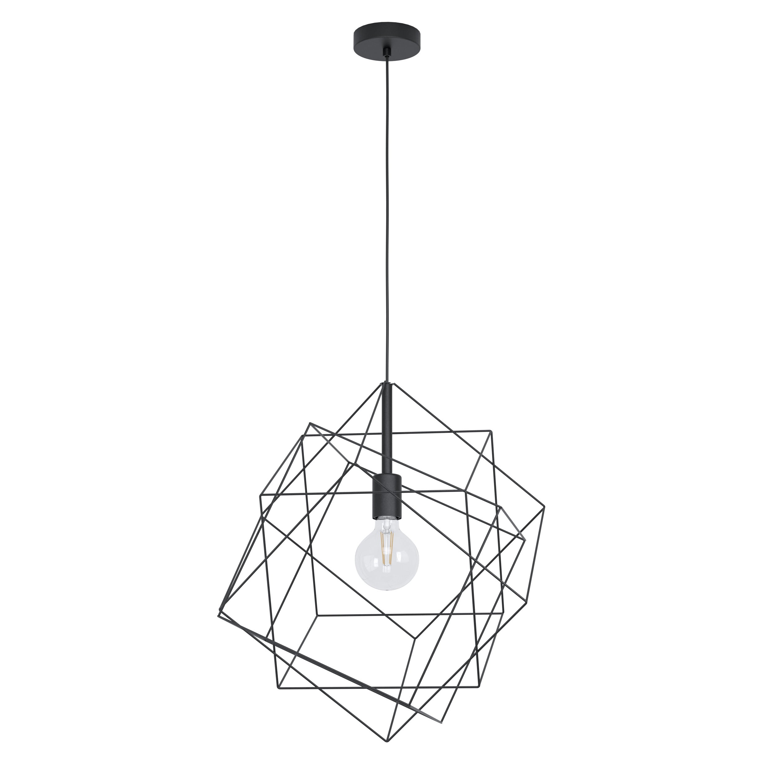 EGLO hanglamp Straiton - e27 - ø 51,5 cm - zwart