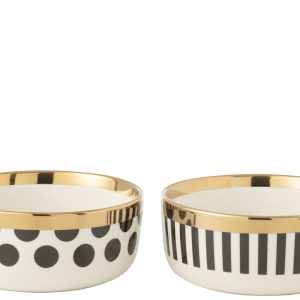J-Line kom Dot/Strip – keramiek – mix – 2 stuks J-Line kom Dot/Strip – keramiek – mix – 2 stuks
