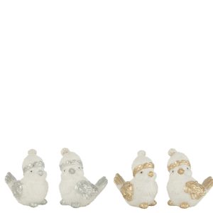J-Line figuur Vogels Hoed – polyresin – zilver/goud – small – 4 stuks J-Line figuur Vogels Hoed – polyresin – zilver/goud – small – 4 stuks