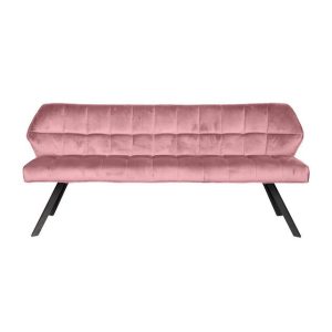 Giga Meubel Eetkamerbank Raster – Roze Velvet – 180x59x84cm