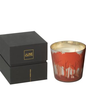 J-Line geurkaars Noa Bos – rood/goud – small – 50U