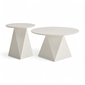 Furnhouse salontafel set Aura – Crème wit – Ø 50/80 cm Furnhouse salontafel set Aura – Crème wit – Ø 50/80 cm