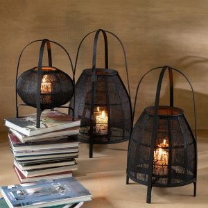 J-Line lantaarn Kap – bamboe – zwart – medium J-Line lantaarn Kap – bamboe – zwart – medium