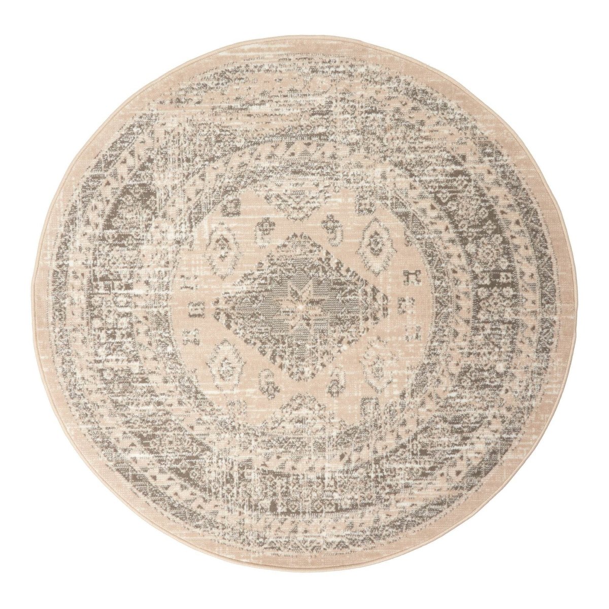 Interieur05 vintage vloerkleed Aila - beige - Ø 240 cm