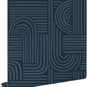 ESTAhome behang grafisch 3D motief donkerblauw – 53 cm x 10.05 m – 139 ESTAhome behang grafisch 3D motief donkerblauw – 53 cm x 10.05 m – 139