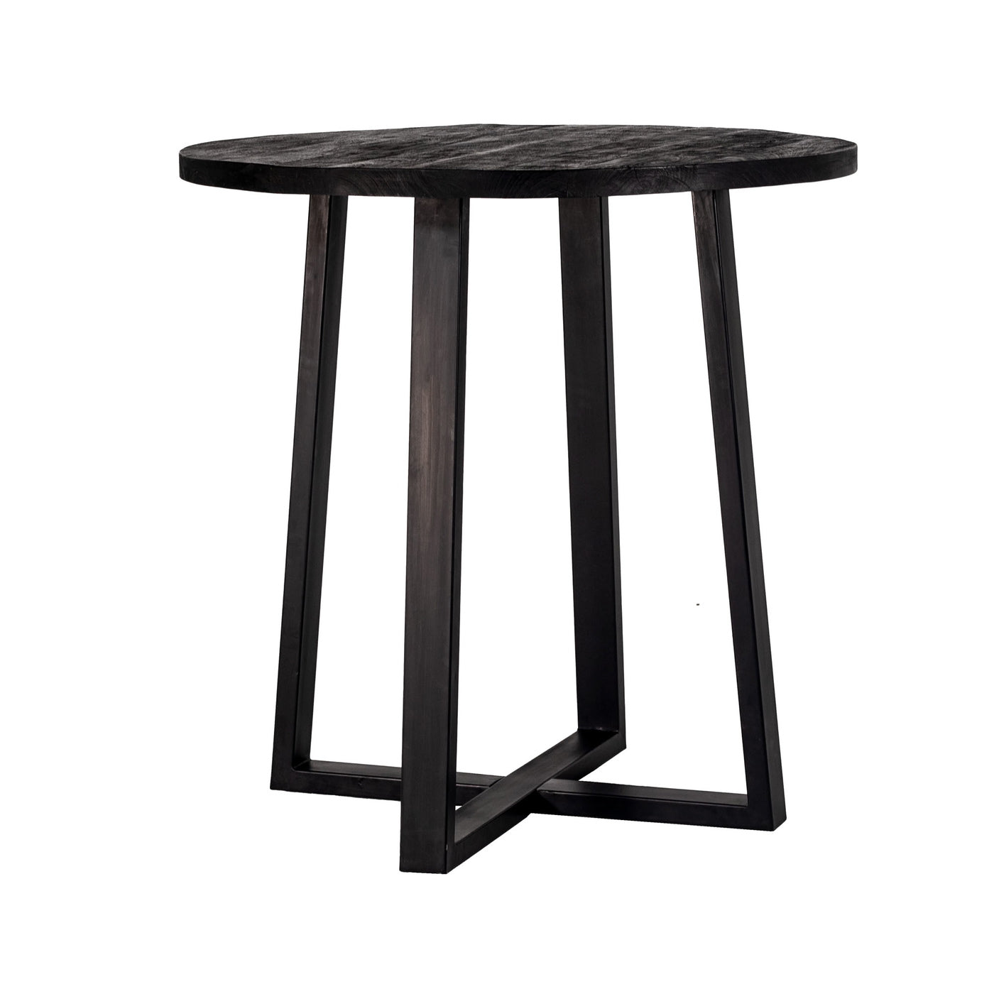 Giga Meubel Bartafel Lowie - Zwart Mangohout - 110x110x90cm