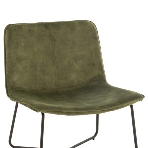 J-Line loungestoel Isabel – metaal/textiel – groen – 2 stuks