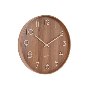 Karlsson wandklok Pure – bruin – Ø60cm