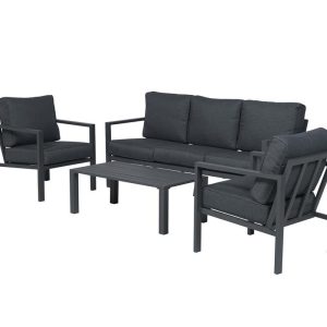 Springs loungeset – 4-dlg – carbon black – reflex black
