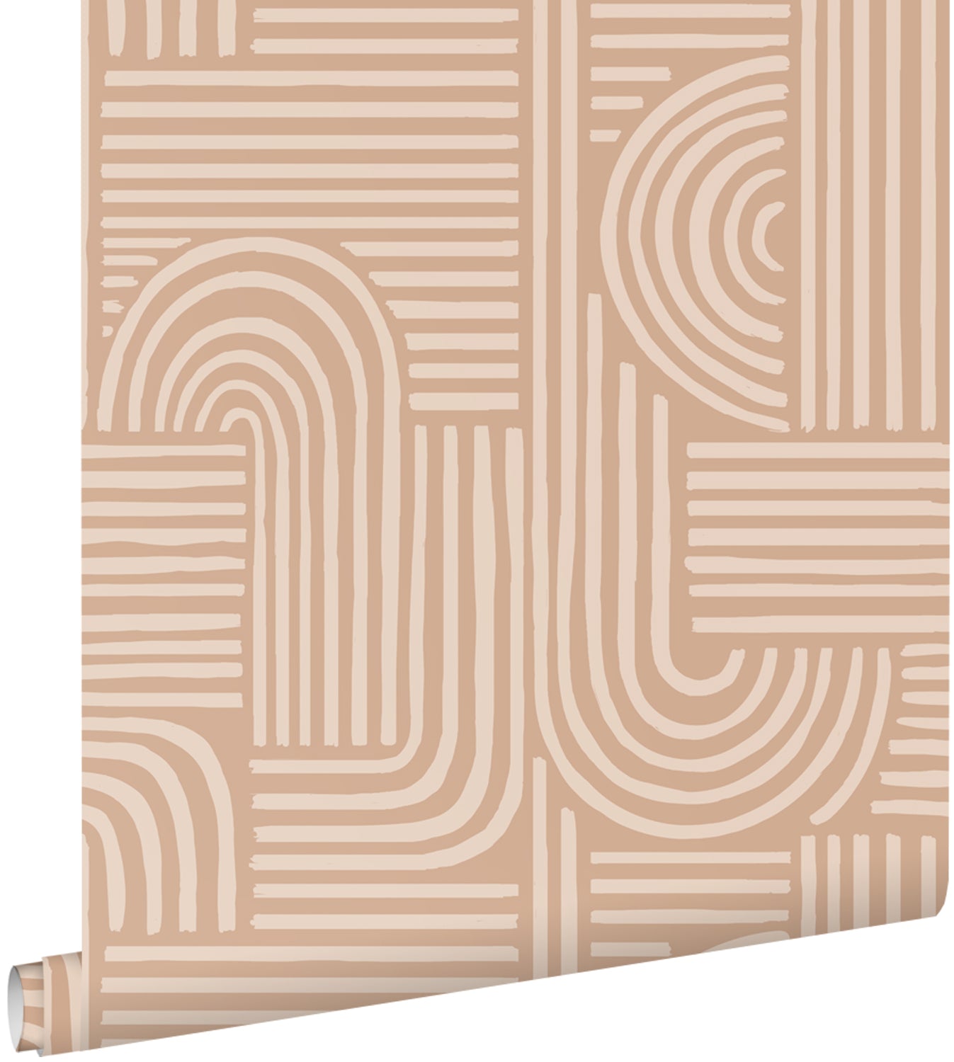 ESTAhome behang grafisch 3D motief licht terracotta - 53 cm x 10.05 m