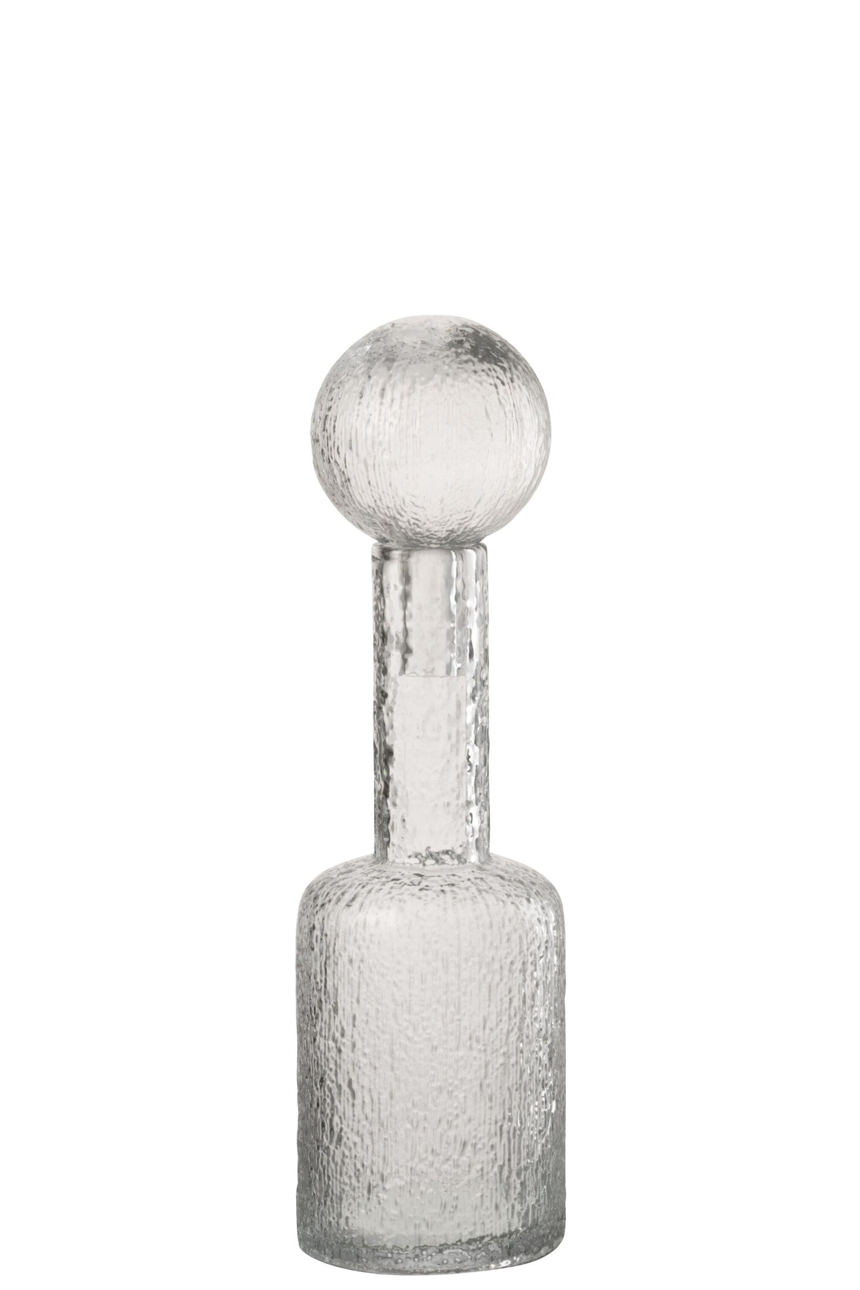 J-Line decoratie Fles Reliëf - glas - transparant - small