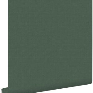 ESTAhome behang linnenstructuur vergrijsd groen – 53 cm x 10.05 m – 14