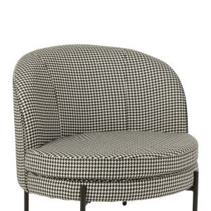 J-Line zetel Pied-De-Poule – ijzer – zwart/wit
