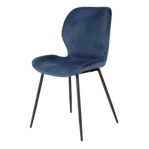 Giga Meubel Eetkamerstoel Velvet – Blauw – Set van 4 Giga Meubel Eetkamerstoel Velvet – Blauw – Set van 4