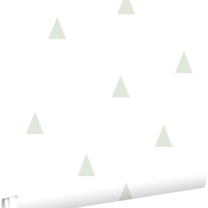 ESTAhome behang grafische driehoekjes mintgroen en wit – 53 cm x 10.05