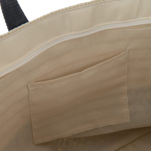 J-Line tas + hoed set – papier/katoen – beige/zwart