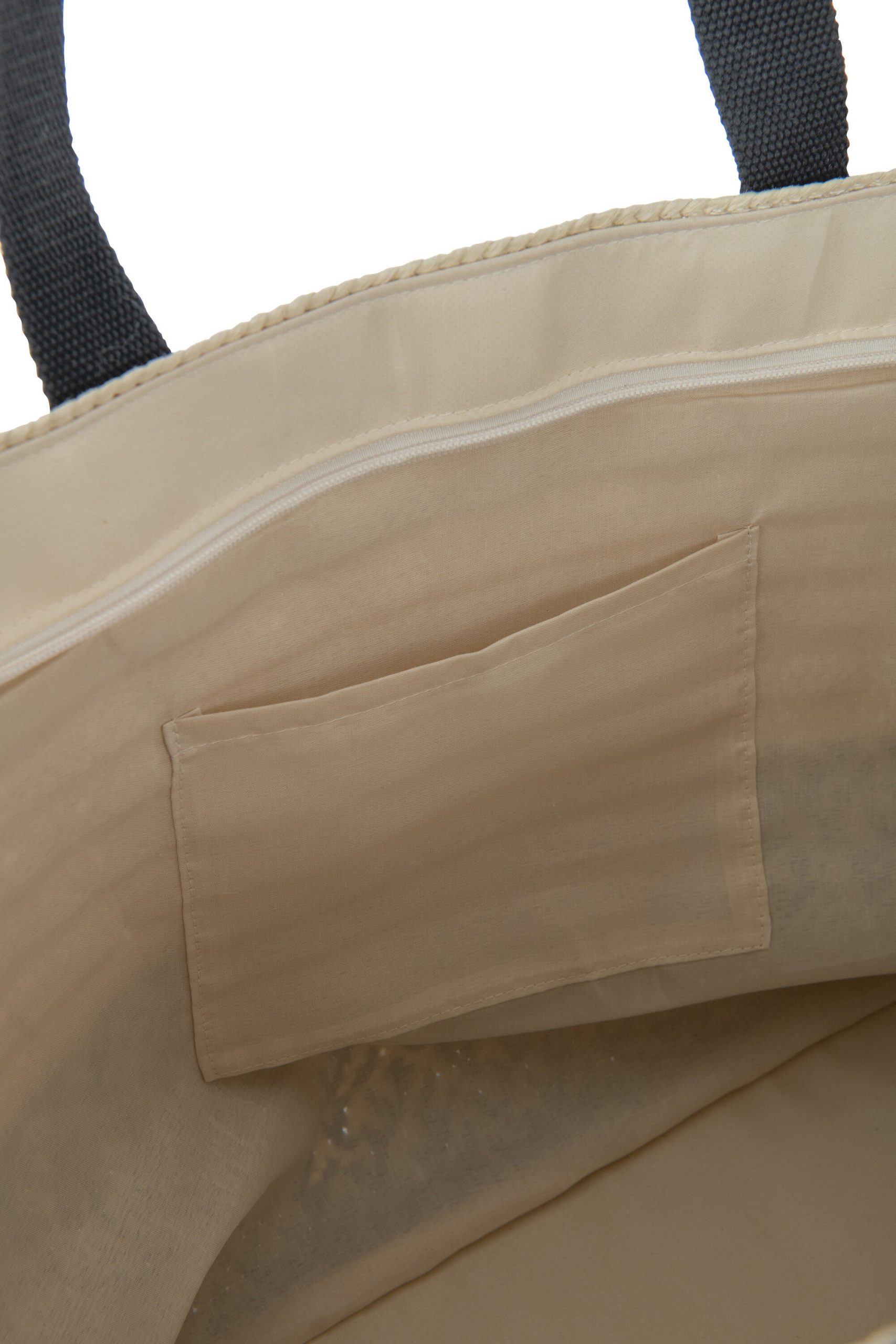 J-Line tas + hoed set - papier/katoen - beige/zwart