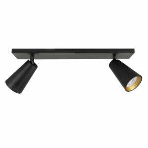 Highlight spot Petunia – 2 lichts – 40 x 13 cm – zwart – goud