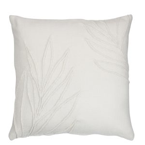 J-Line kussen Blad Fijn Vierkant – polyester – wit