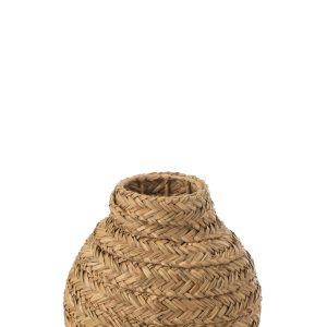 J-Line vaas Gevlochten – zeegras – naturel – small – Ø 30 cm