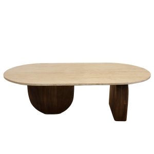 Giga Meubel Salontafel Wessel Ovaal – Travertin/Hout – Bruin – 120x65x Giga Meubel Salontafel Wessel Ovaal – Travertin/Hout – Bruin – 120x65x